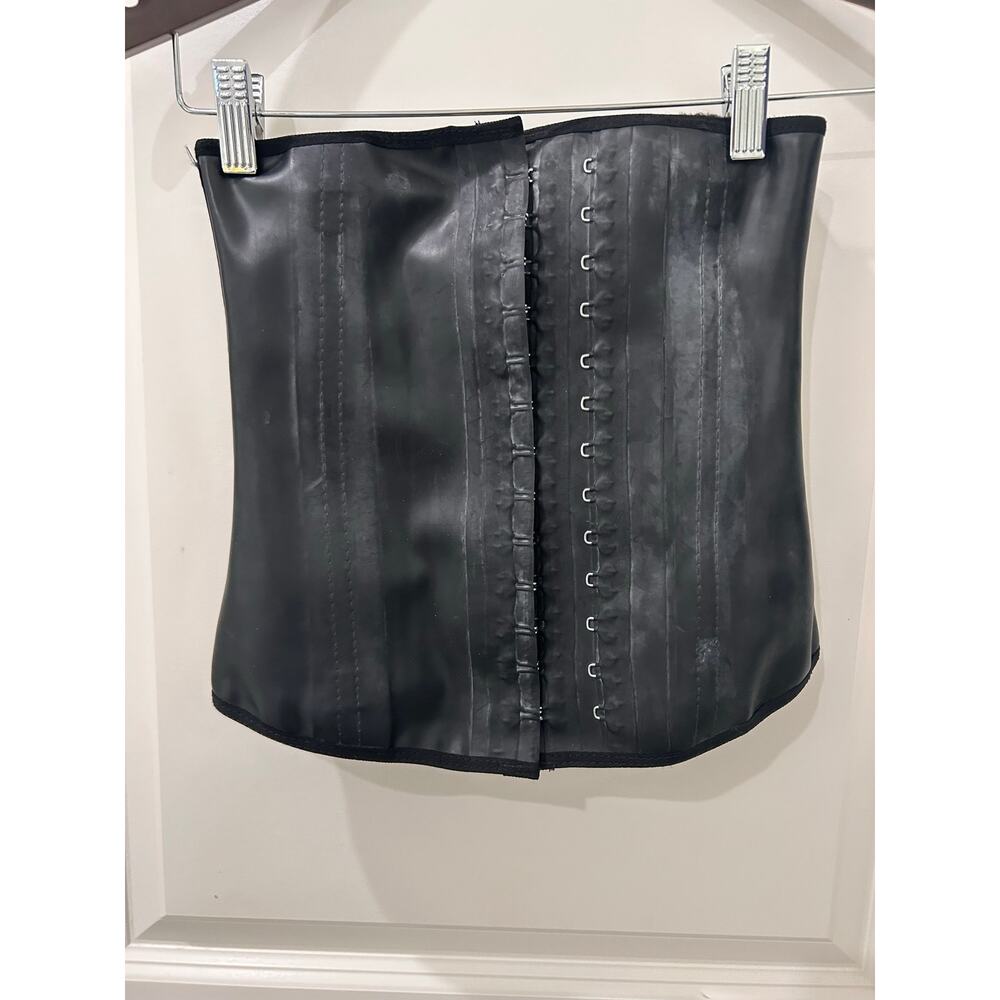 Ann Chery Black 3-Hook Classic Latex Waist Cincher Size 34